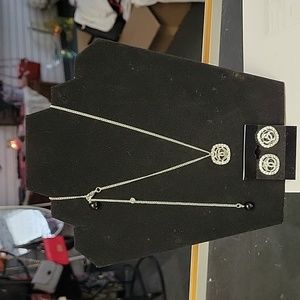 CC earring and necklace pendant set